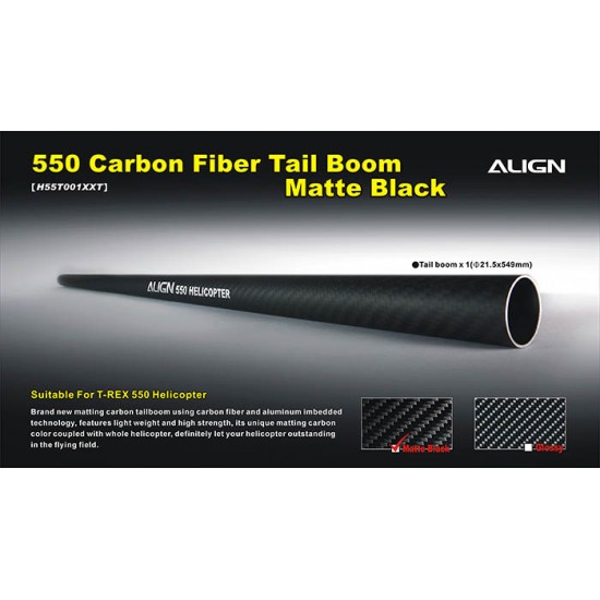 H55T001XXW  550 Carbon Fiber Tail Boom-Matte Black