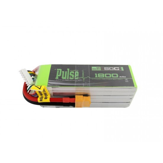 PULSE 1800mah 50C 22.2V 6S LiPo Battery - XT60 Connector