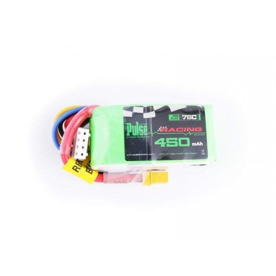 PULSE 450mAh 75C 11.1V 3S LiPo Battery - XT30 Connector