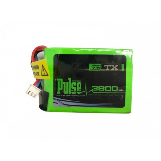 Pulse 3800mAh Transmitter 7.4V 2S Lipo Battery for FrSky QX7 & Spektrum DX7S/DX8/DX9