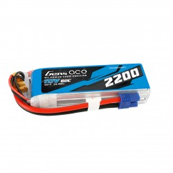 Gens ace 2200mAh 11.1V 60C 3S1P Lipo Battery Pack with EC3 Plug
