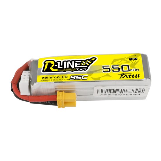 Tattu R-Line 550mAh 11.1V 95C 3S1P Lipo Battery Pack with XT30 Plug	