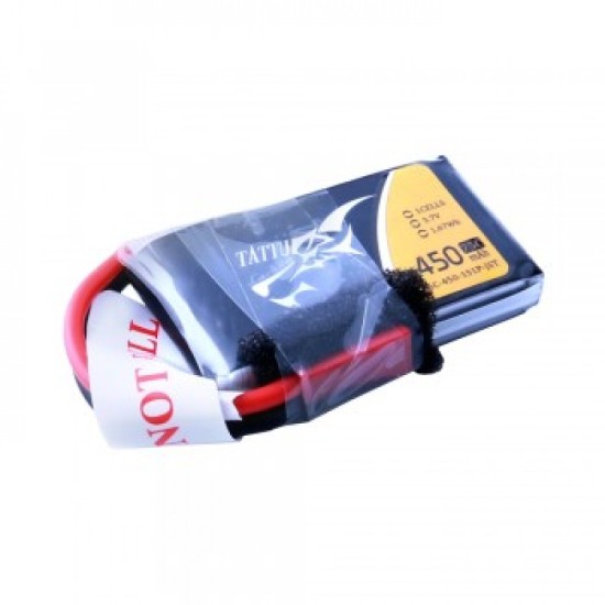 Tattu 75C 1S1P 3.7 v 450mah Lipo Battery Pack with JST-SYP Plug	