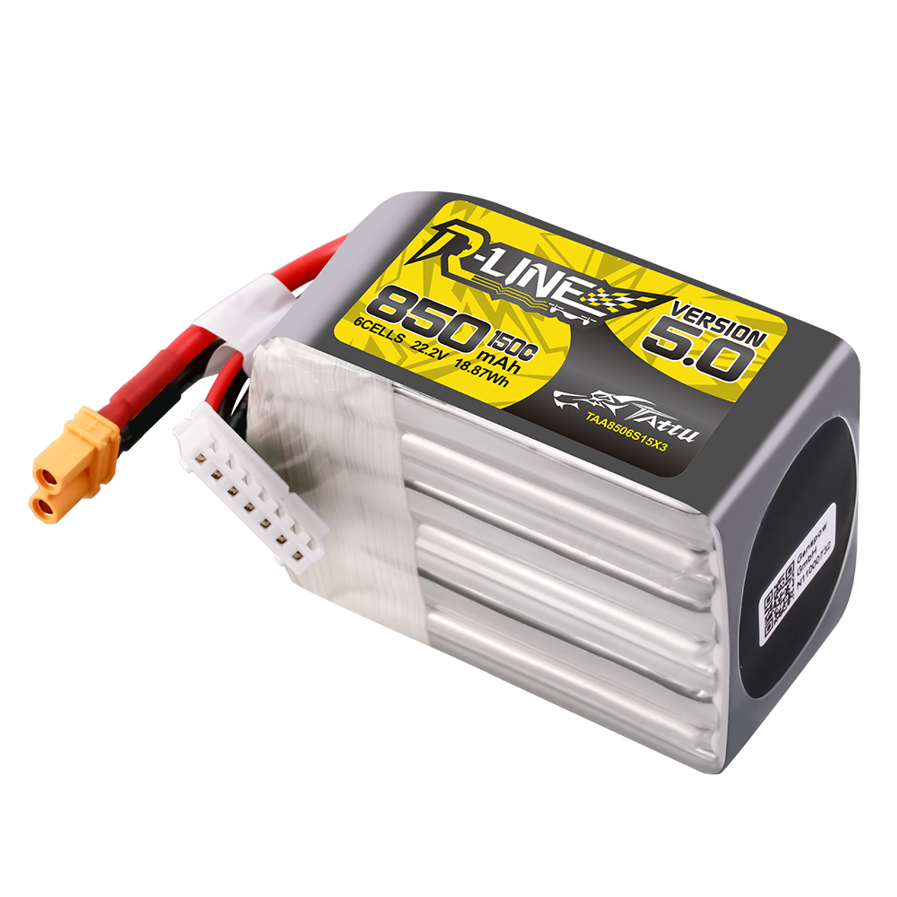 Tattu R-Line Version 5.0 850mAh 6S 22.2V 150C Lipo Battery Pack