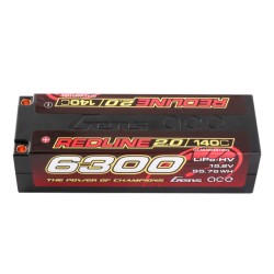 Gens Ace 6300mAh 4S 15.2V 140C HardCase 59# Redline 2.0 Series Lipo Battery With 5.0mm Bullet	