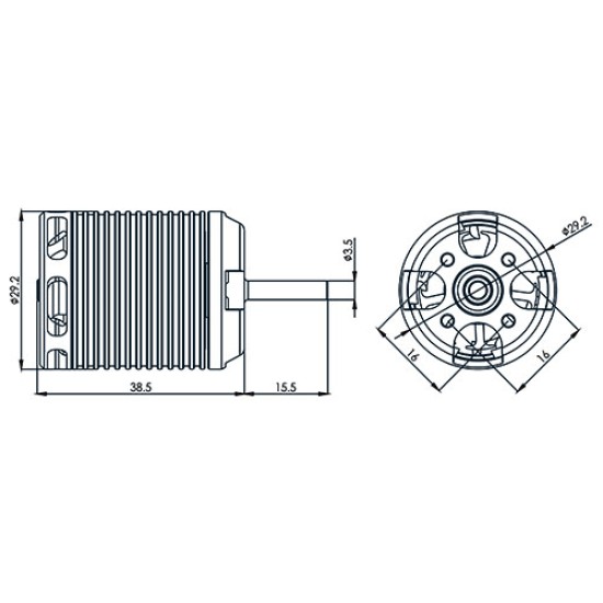 HML46M01 460MX Brushless Motor(1800KV/2222)	