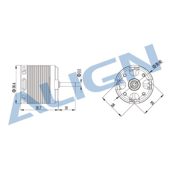 HML47M01 470MX Brushless Motor(1800KV/2818)	