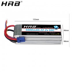 HRB 22.2V 5000mAh 50C with EC5 Plug