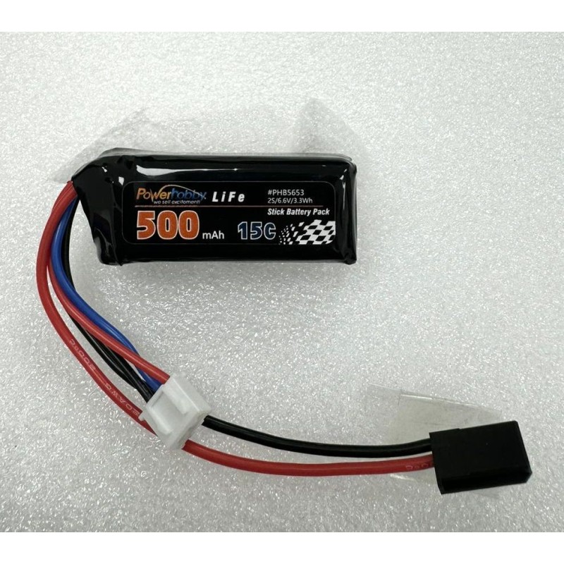 Power Hobby LiFe 6.6V 500mah 15C Stick Battery Pack