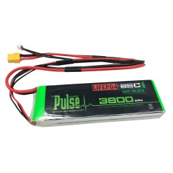 Pulse 3800mah 2S 6.6V 25C Receiver LiFePO4 Battery - XT60 Connector
