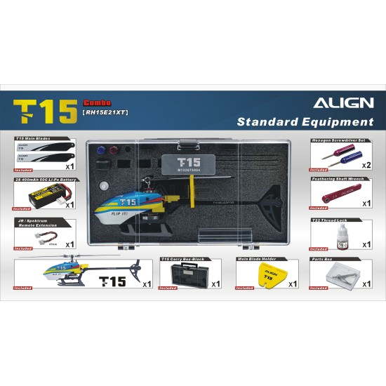 Helicóptero Align T15 Combo RH15E21XW	