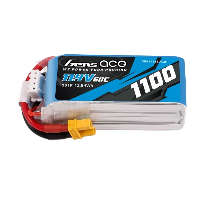 Gens ace 1100mAh 3S 60C 11.4V HV Lipo Battery with XT30 Plug