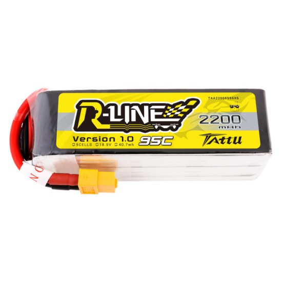 Tattu R-Line 18.5V 2200mah 5S 95C FPV Lipo Battery With XT60 Plug For 7" Quad	