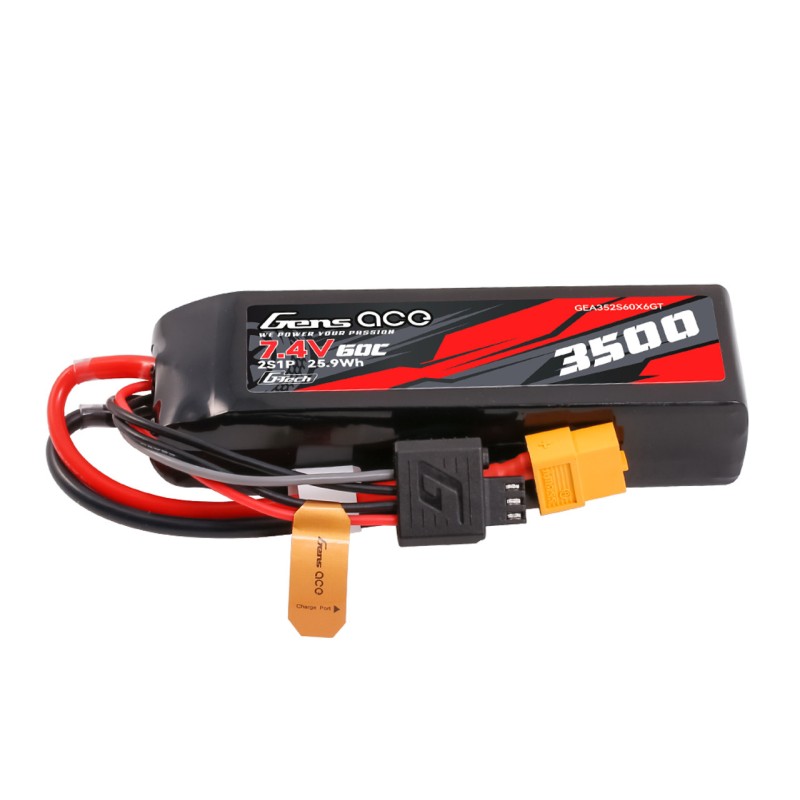 Gens Ace G-Tech 3500mAh 2S 7.4V 60C Lipo Battery Pack With XT60 Plug