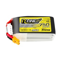 Tattu R-Line 750mAh 14.8V 95C 4S1P Lipo Battery Pack With XT30 Plug	