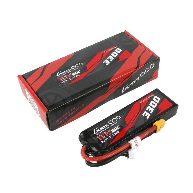 Gens Ace G-Tech 3300mAh 3S 11.1V 60C Lipo Battery Pack With XT60 Plug