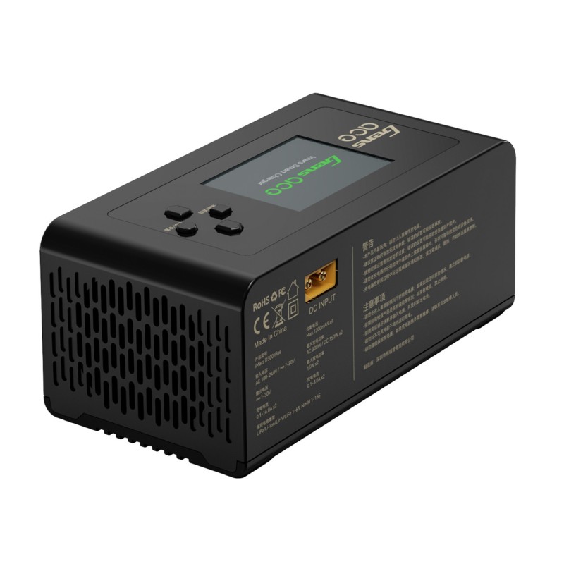 Gens ace iMars D300 Plus Smart Charger | Bluetooth App Control | G-Tech | Dual-Channel | Black