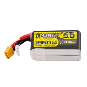 Tattu R-Line Version 5.0 1550mAh 4S 150C 14.8V Lipo Battery Pack with XT60 Plug