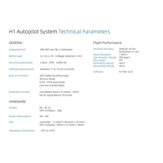 FlyWing H1 FBL Controller with GPS