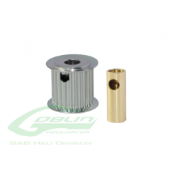 Aluminum Motor Pulley 22T (6/8mm motor shaft) - Goblin 770 : H0175-22-S	