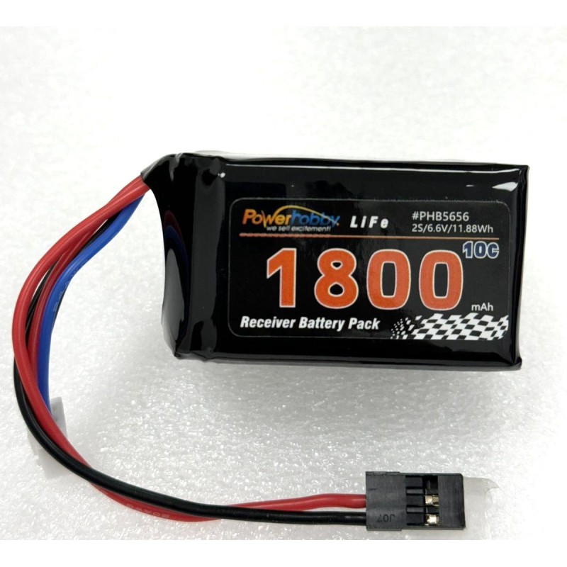 Power Hobby LiFe 6.6V 1800mah 10C Hump Receiver Battery Pack (Kyosho / Tekno)