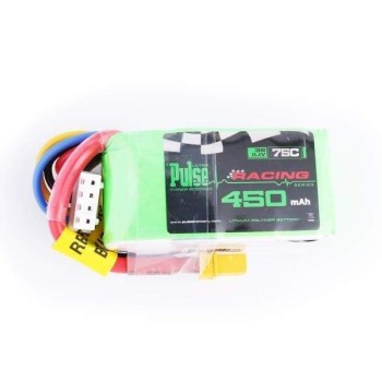 PULSE 450mAh 75C 11.1V 3S LiPo Battery - XT30 Connector	