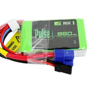 PULSE 860mAh 15C 7.4V 2S Receiver LiPo Battery - EC3 Connector	