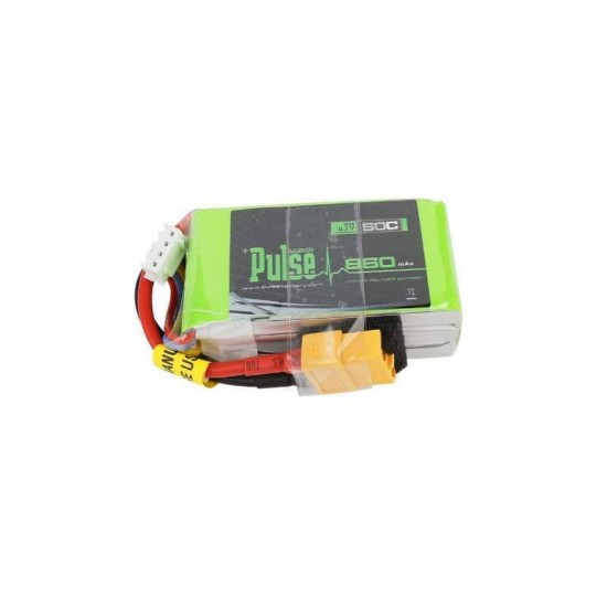 Pulse 860mAh 50C 11.1V 3S Lipo Battery - XT60 Connector