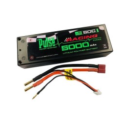 PULSE 5000mah 2S 7.4V 50C Hardcase LiPo Battery w/ 4mm Bullets to Dean's
