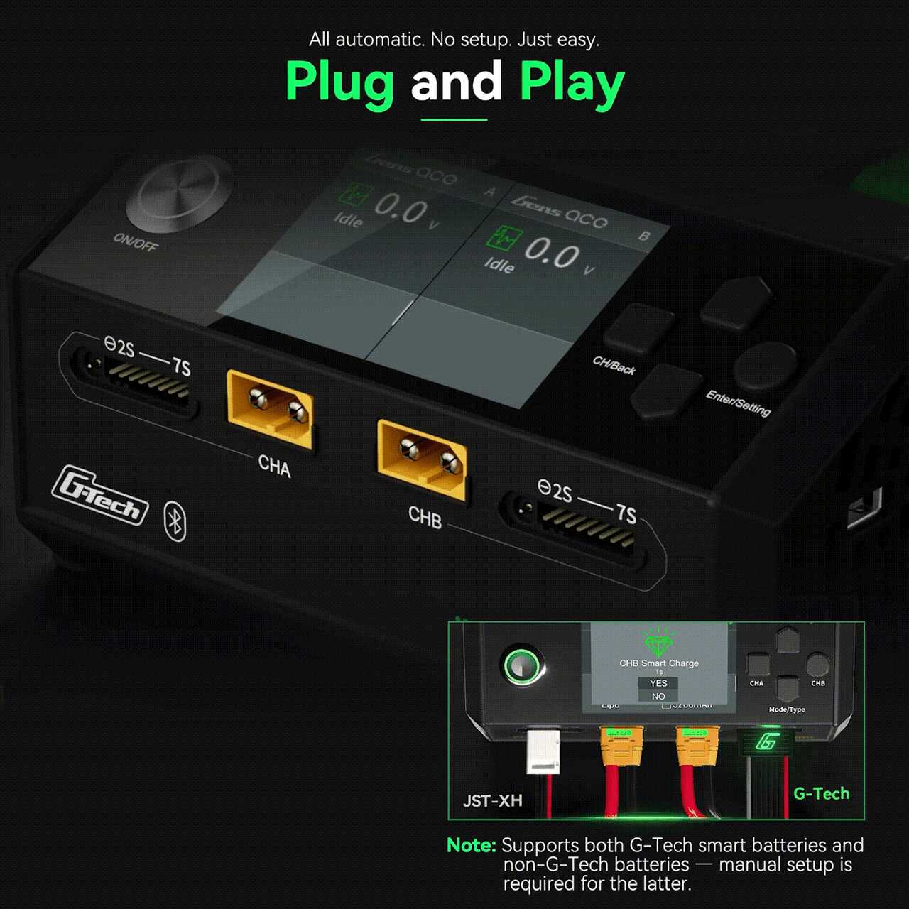 Gens ace iMars D1000 Plus Smart Charger | Bluetooth App Control | Dual Channel | G-Tech